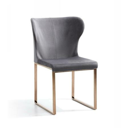 GFANCY FIXTURES Gray Rosegold Velvet Dining Chair GF3091935